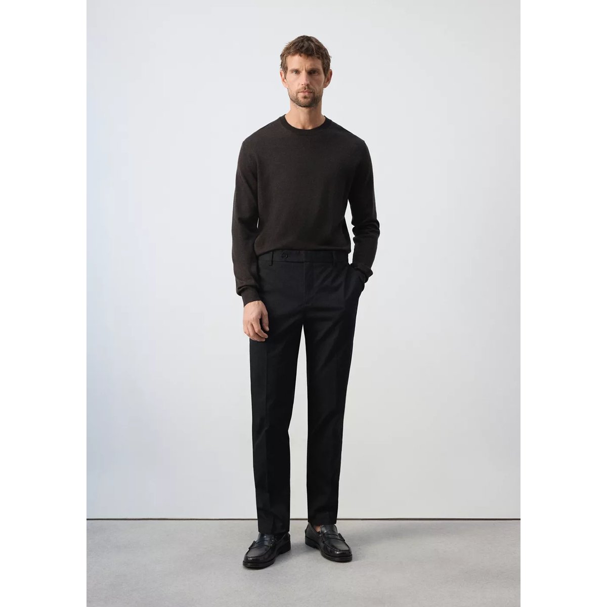 Pantalon Dublino chino slim-fit noir, MANGO MAN