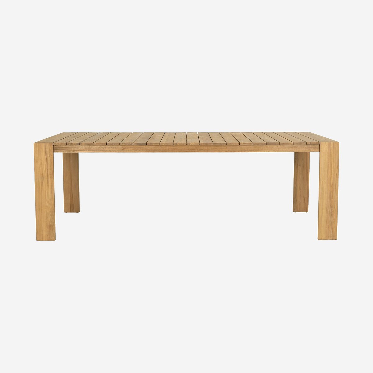 Table rectangulaire de jardin en teck massif CALVIA naturel clair, HABITAT