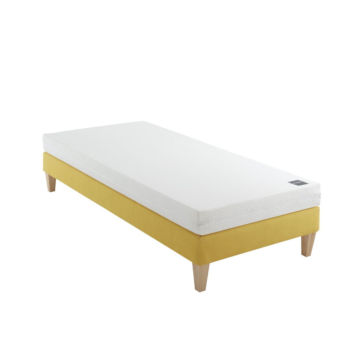 Ensemble matelas mousse, sommier et pieds Aurore 100 blanc, SOMEO