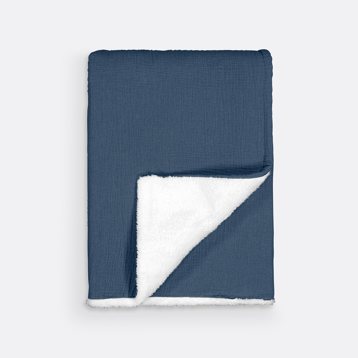 Couverture bébé gaze coton personnalisé Kumla bleu prusse, LA REDOUTE INTERIEURS