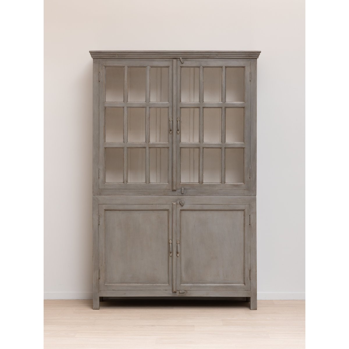 Vitrine en bois CHEVERNY gris, CHEHOMA