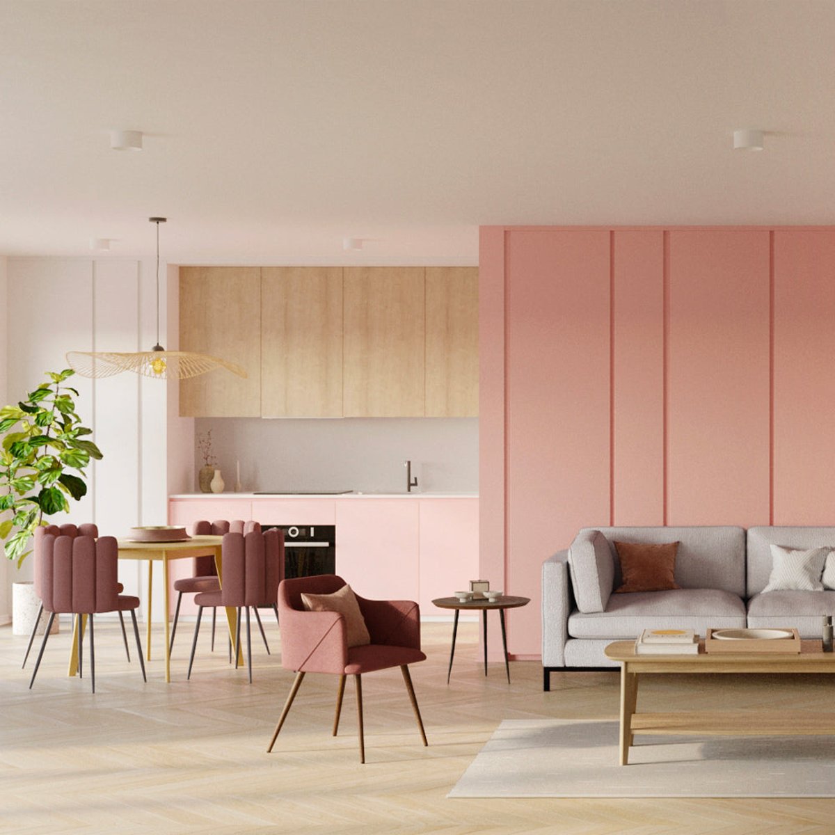 Lot de 2 chaises en velours et pieds en métal - ROSY vieux rose, MAISON PAVANE