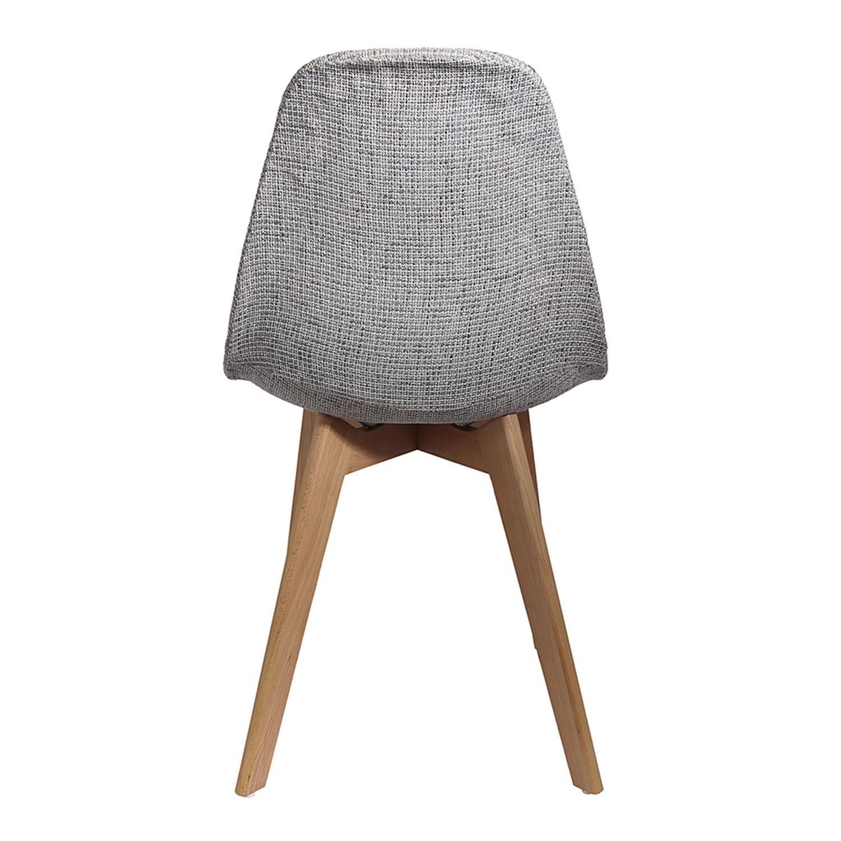 Lot de 2 Chaises scandinaves design grosse maille Flora gris clair, TOILINUX