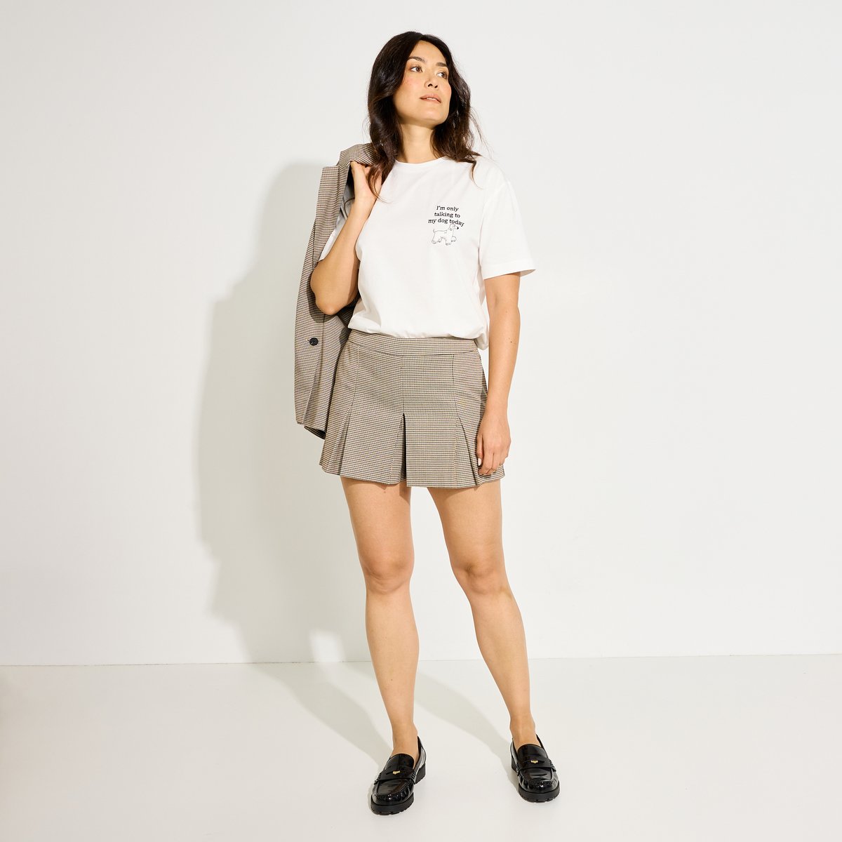 T-shirt col rond blanc cassé blanc, GRAIN DE MALICE