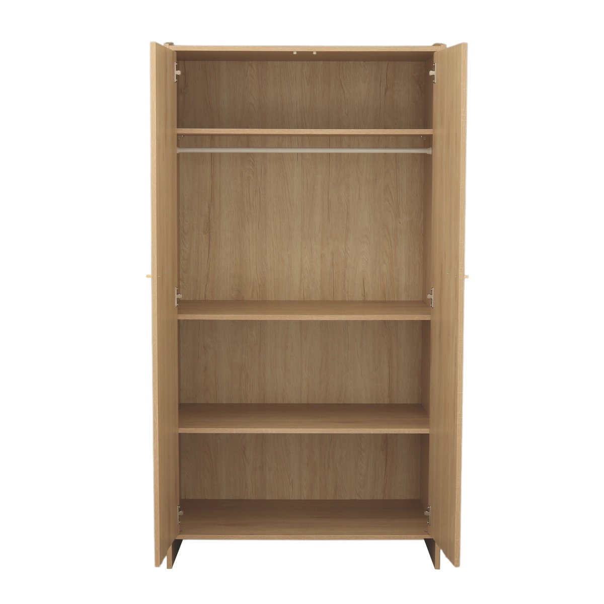 Armoire 2 portes décor bois hêtre marron, SAUTHON