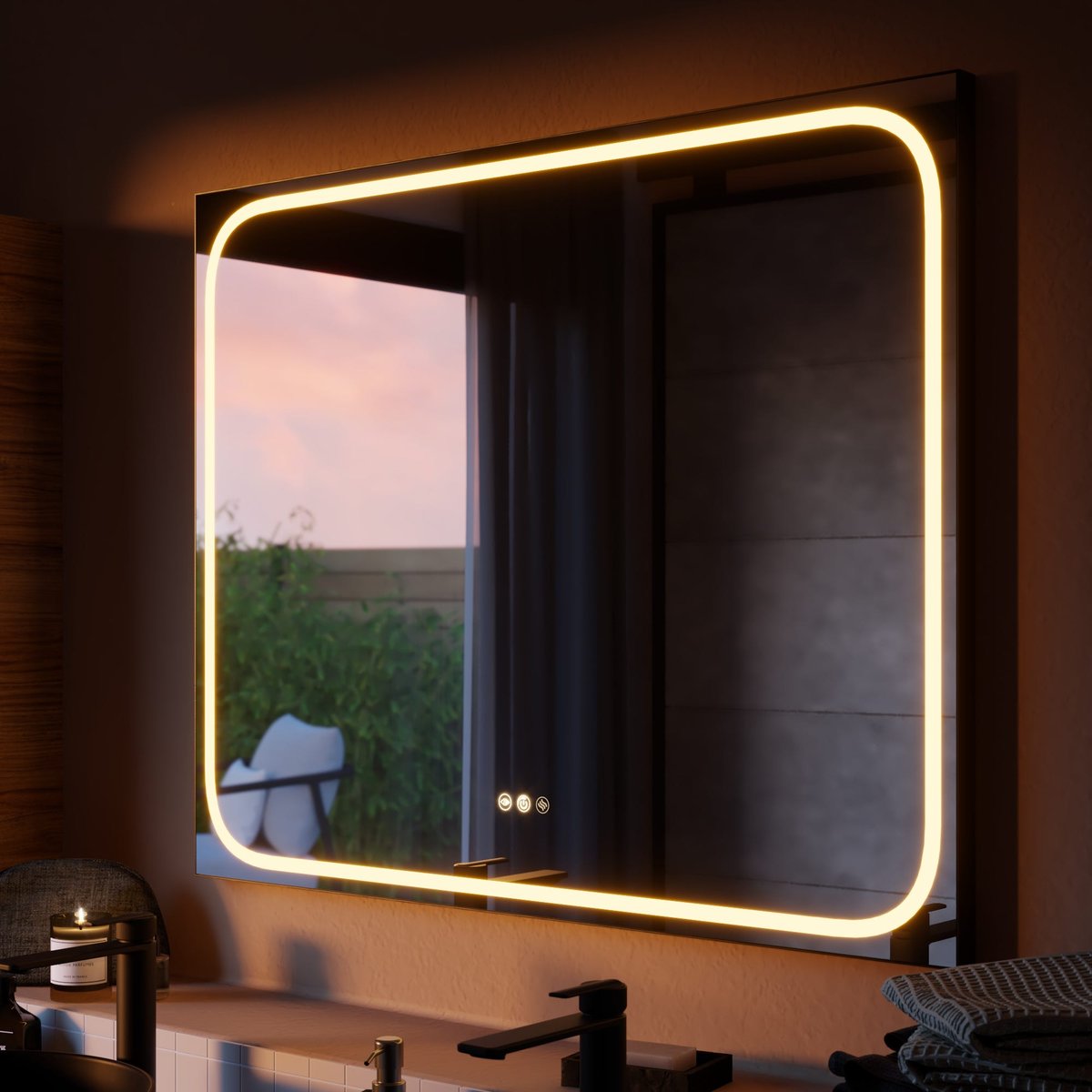 Miroir lumineux, REMIX noir, SENSEA