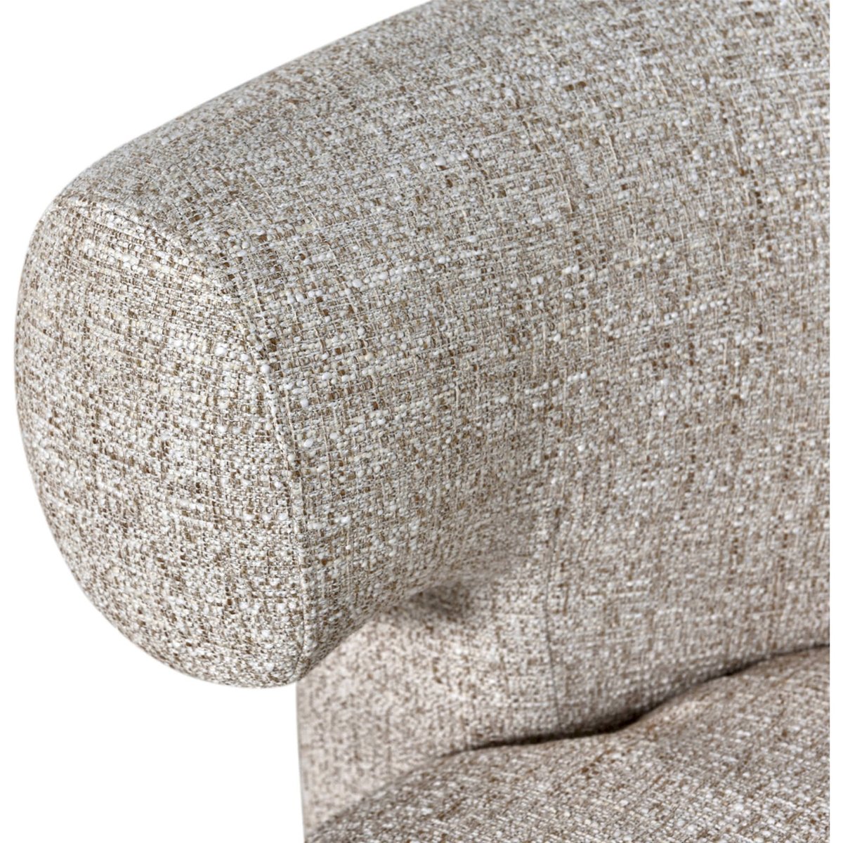 Fauteuil lounge pivotant en tweed crème tweed, RECOLLECTION