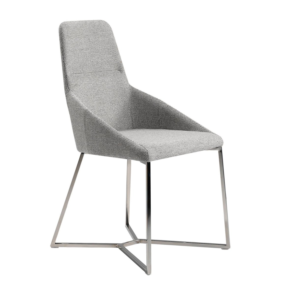 Chaise en tissu et pieds en acier chromé gris | acier, ANGEL CERDA