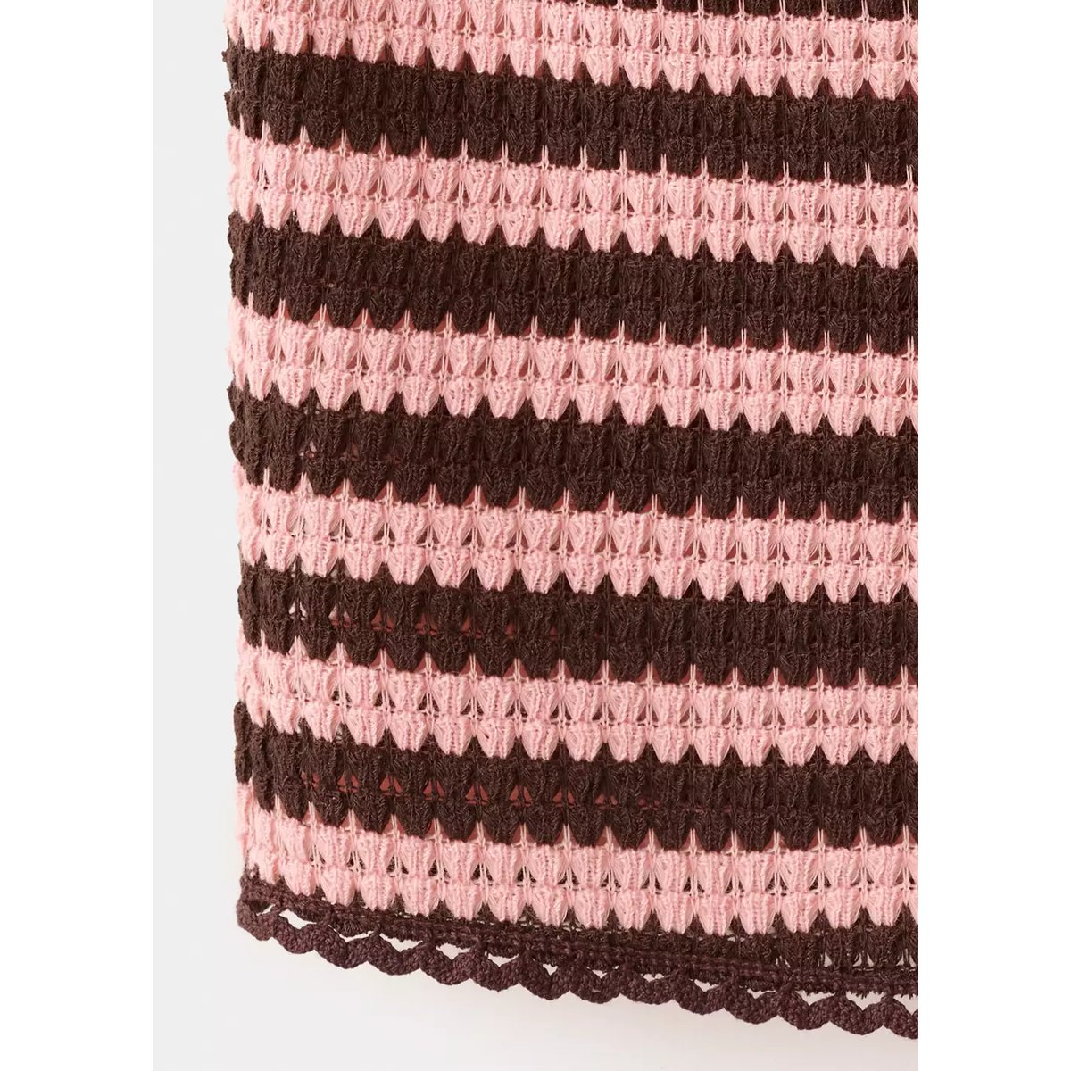 Top maille à rayures rose pastel, MANGO