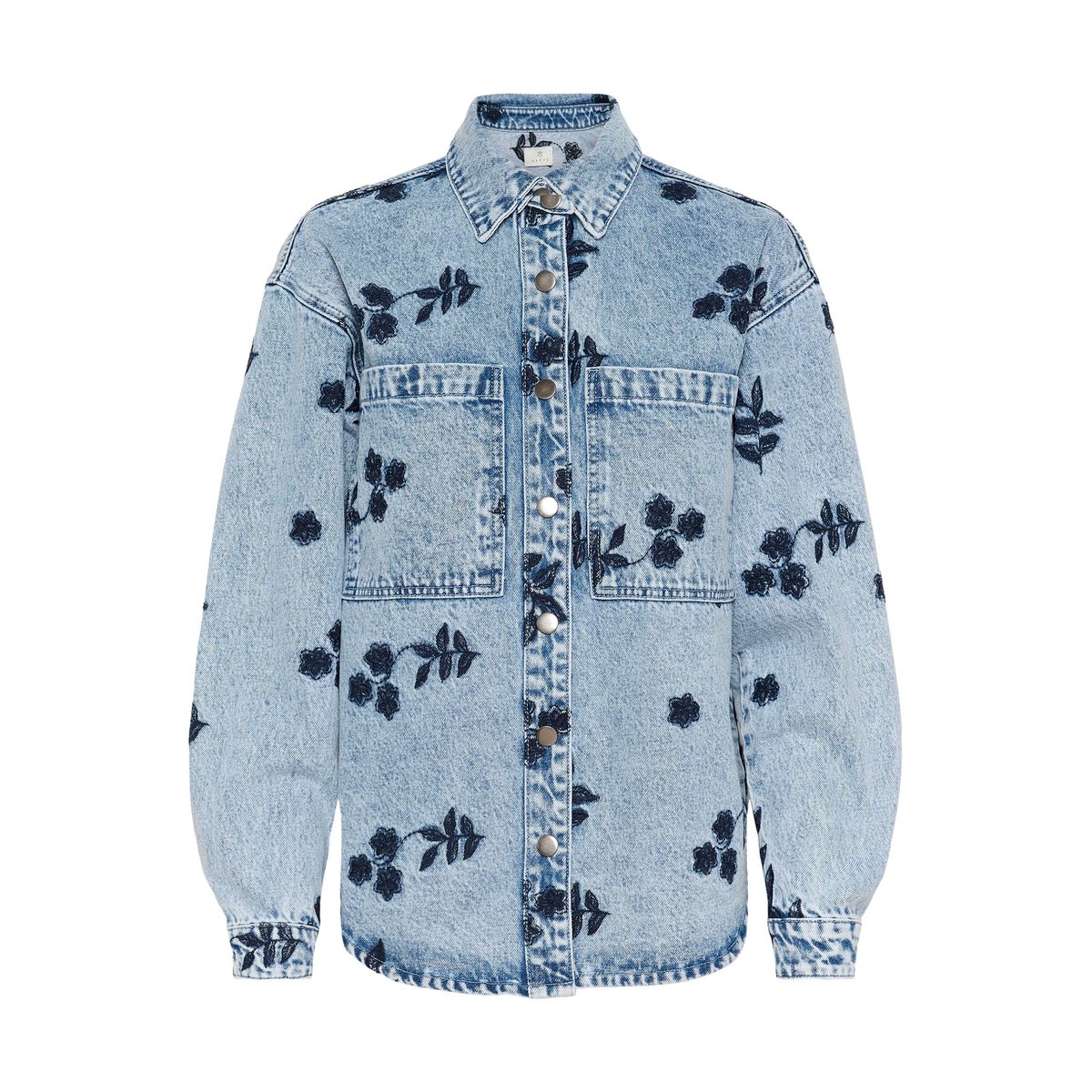 Veste bleu blue denim w/navy flower emb., KAFFE