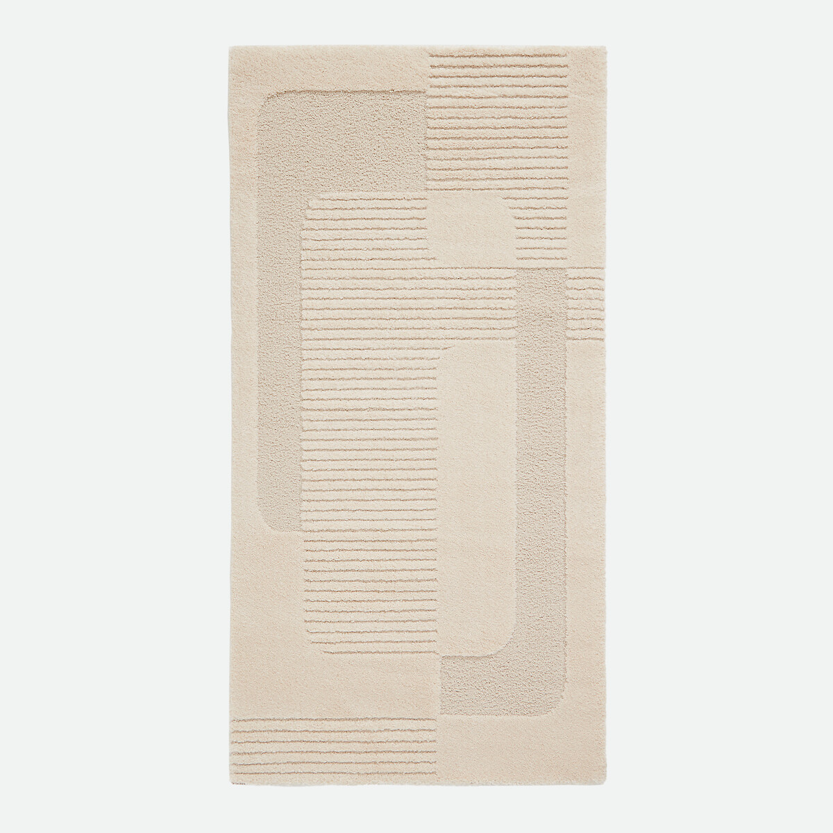 Tapis de couloir, motif géométrique reliéfé, LODGO ecru, LA REDOUTE INTERIEURS