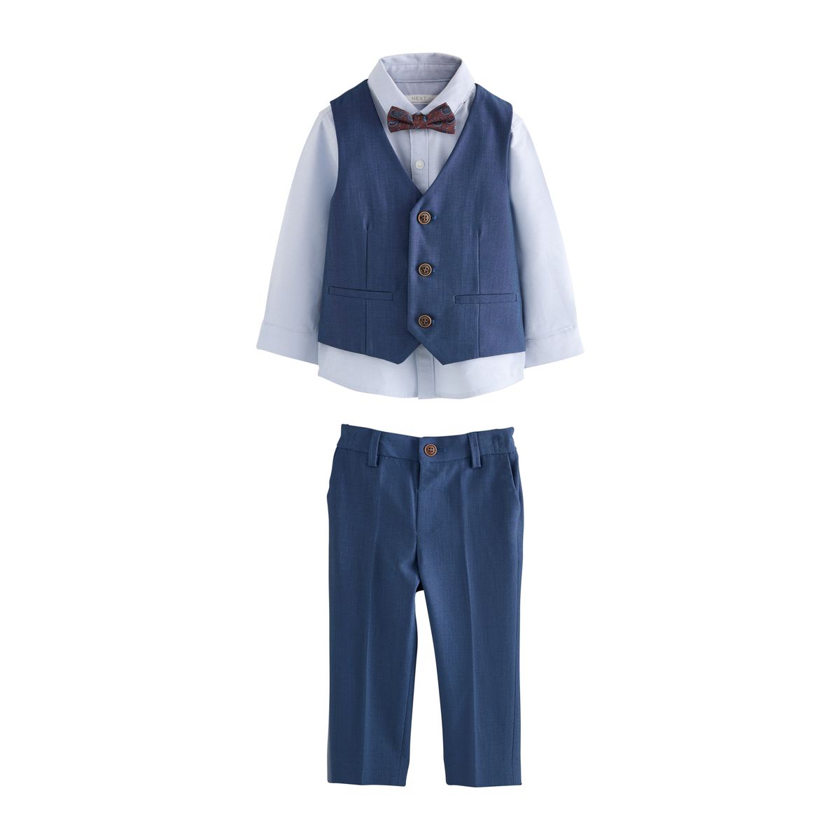 Gilet, chemise, pantalon et nœud papillon bleu marine, NEXT