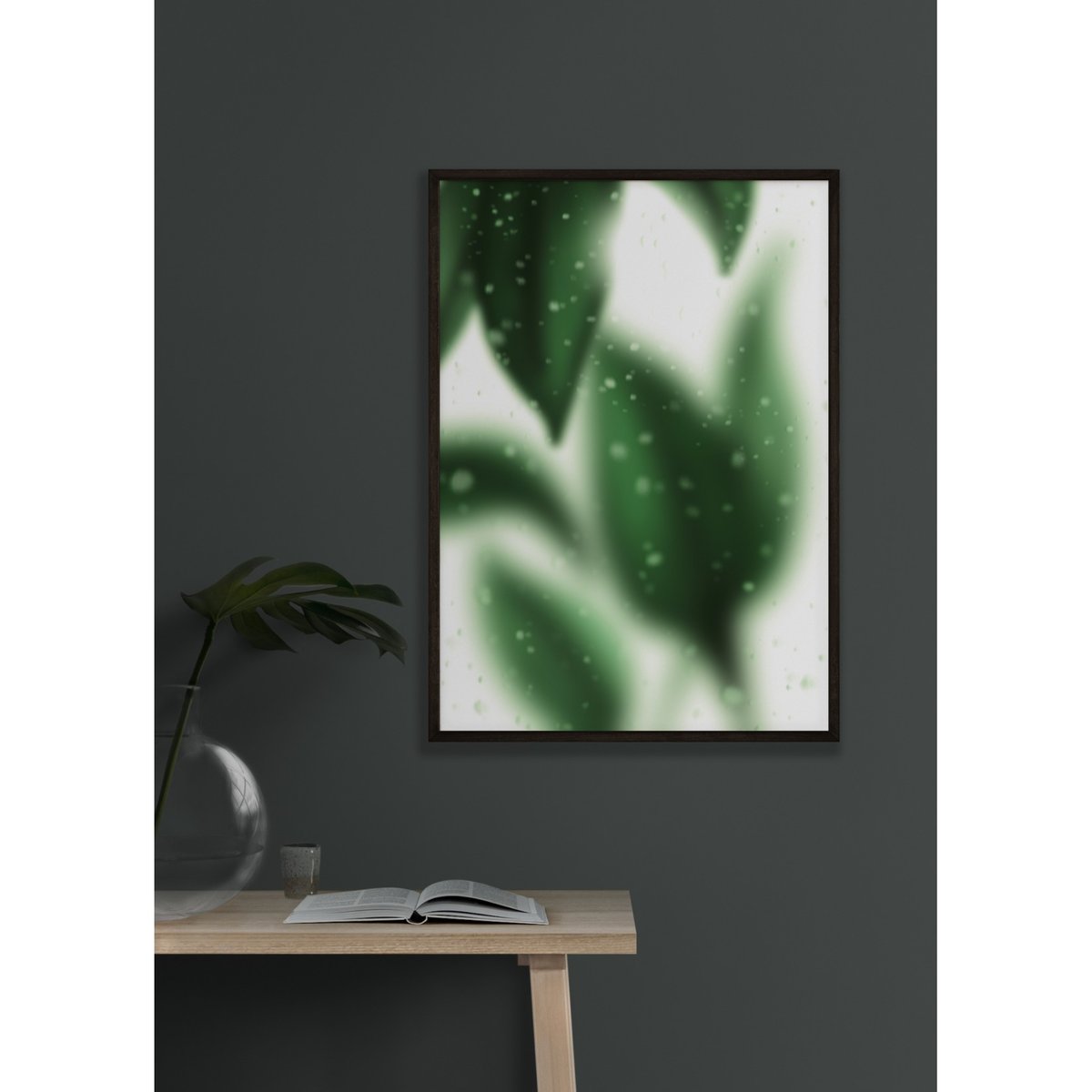 Poster Misty Leaves blanc, L'AFFICHERIE