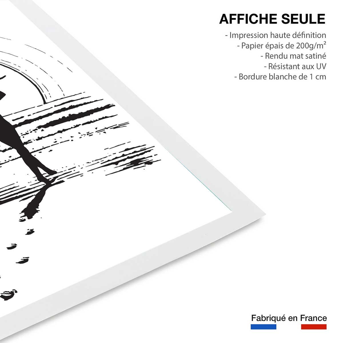 Poster surfeuse sunset affiche seule, HEXOA