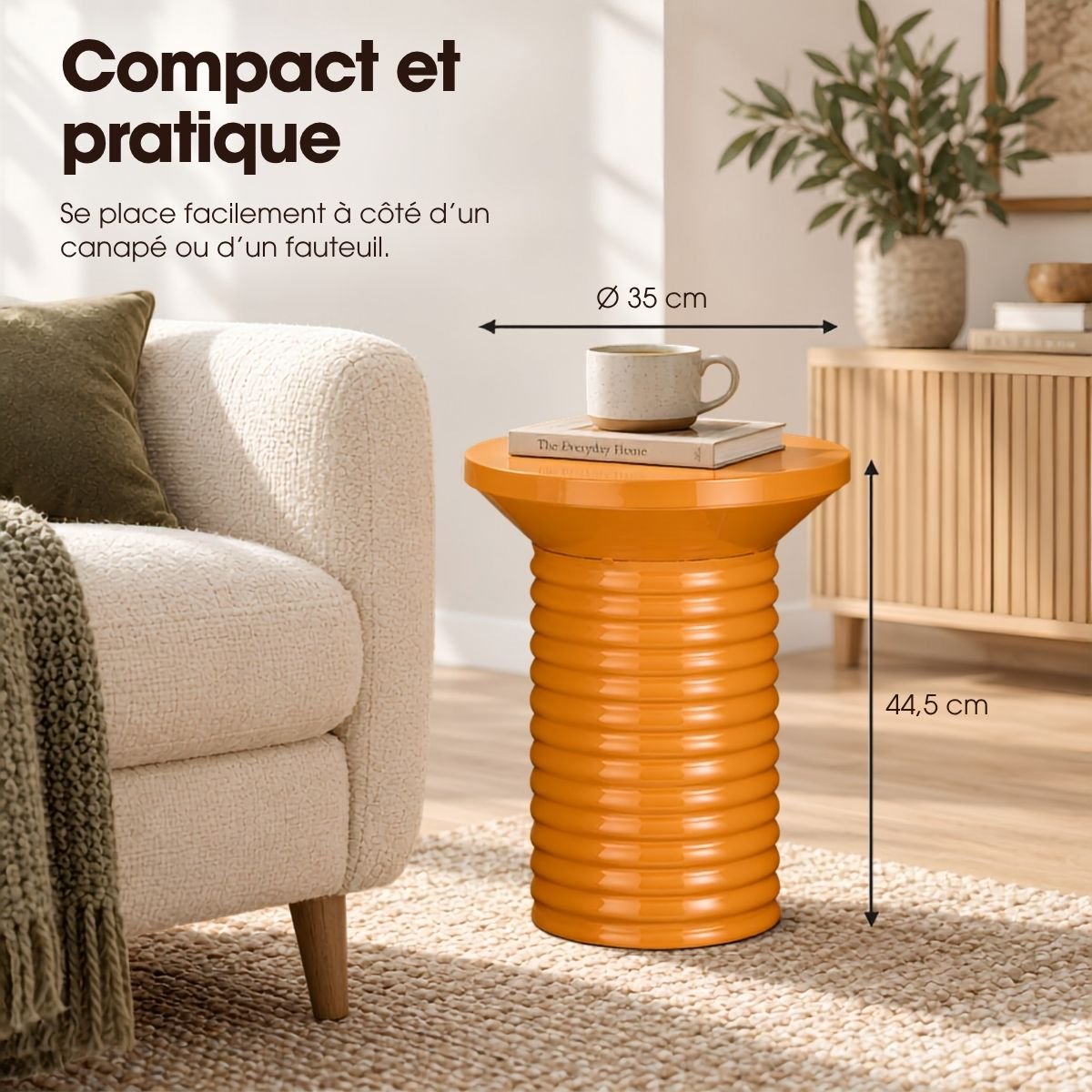 Table d’appoint FRESCO orange, MICA DECORATIONS