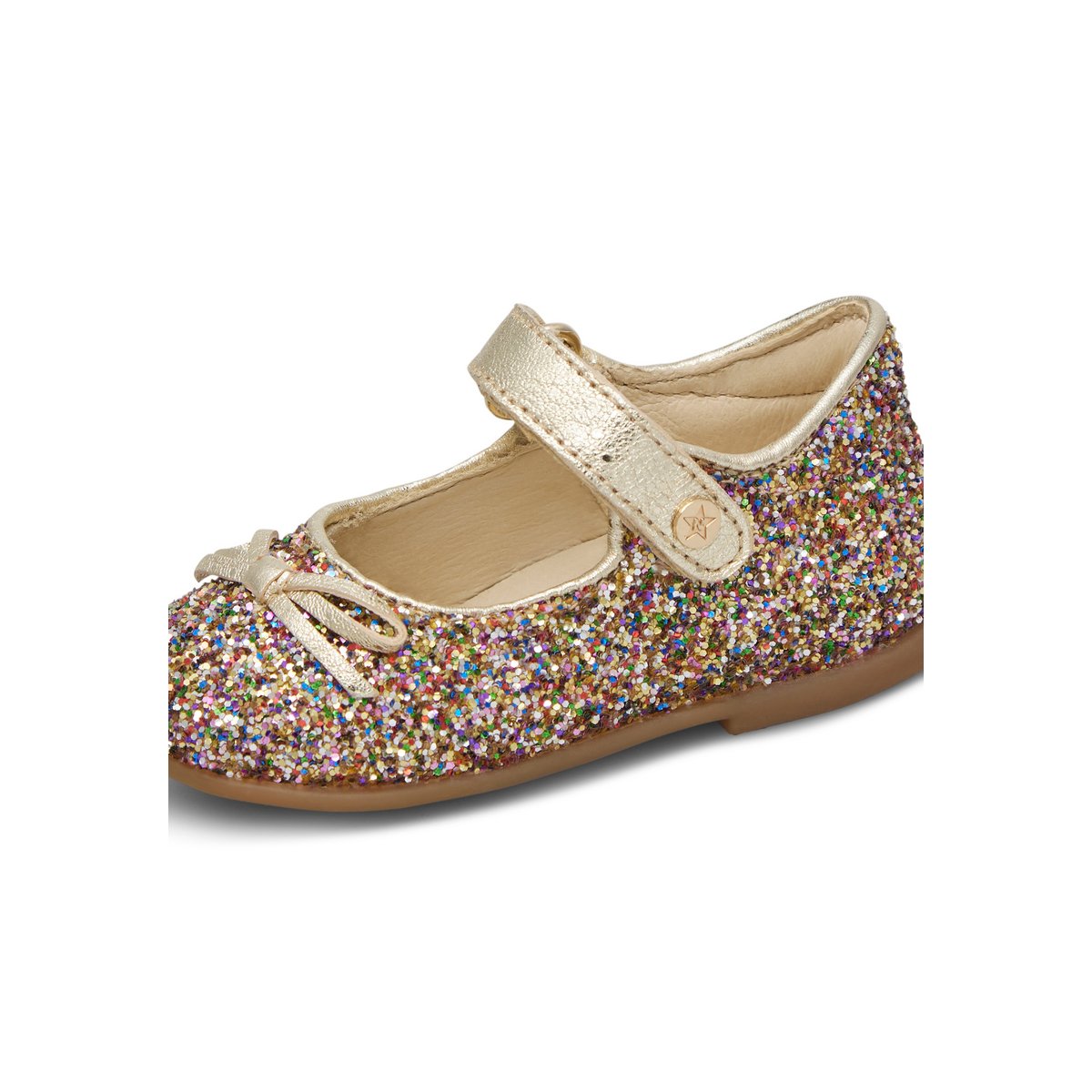 Ballerines en cuir et tissu pailleté BALLET multicolore-, NATURINO