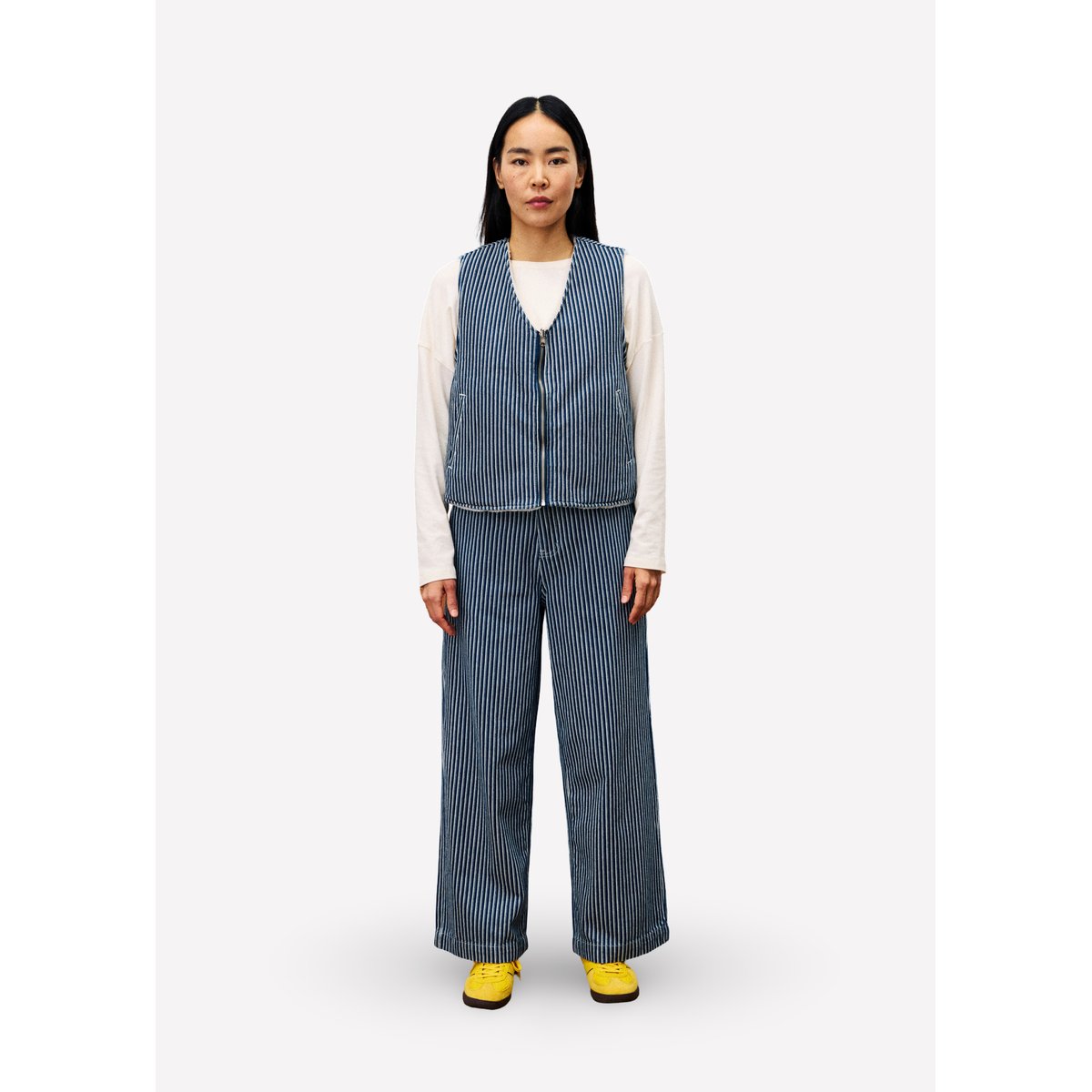 Gilet  en coton CYMRIC bleu jean, FRNCH
