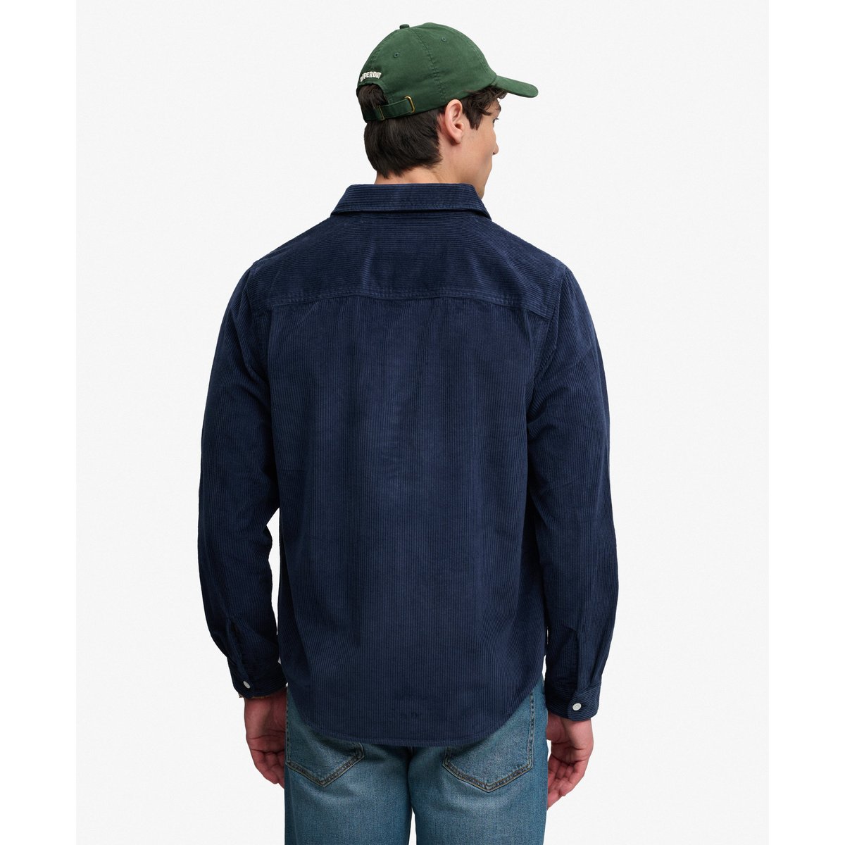 Surchemise en velours côtelé bleu marine nautique, SUPERDRY