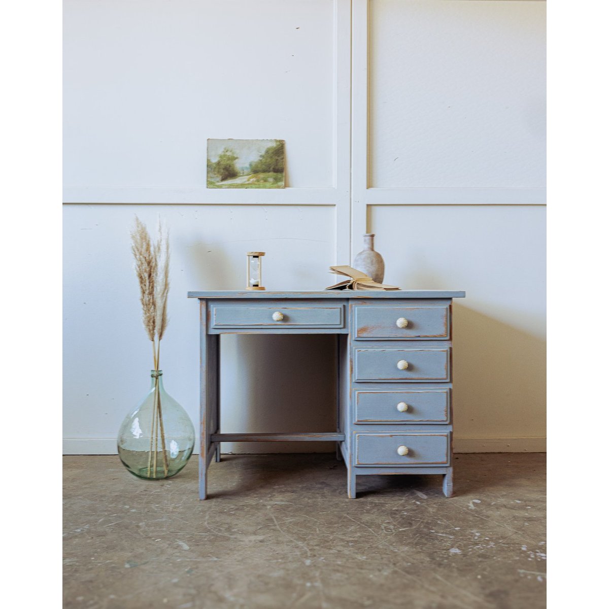 Bureau retro et original Edouard N°1018 - Bon état bleu clair, DEBONGOUT