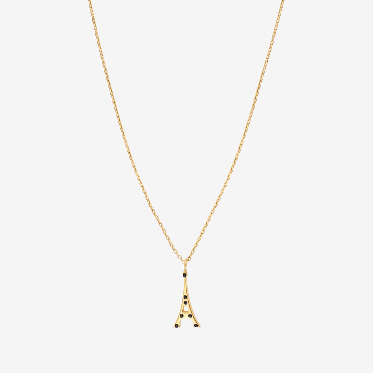 Collier doré jet sparkling - party cristal noir, CAROLINE NAJMAN