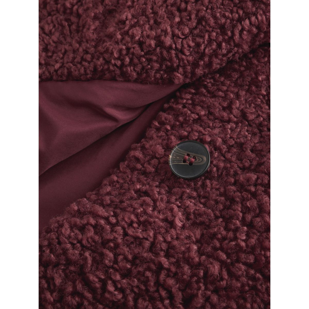 Manteau long en imitation peau de mouton rouge bordeaux, NEXT