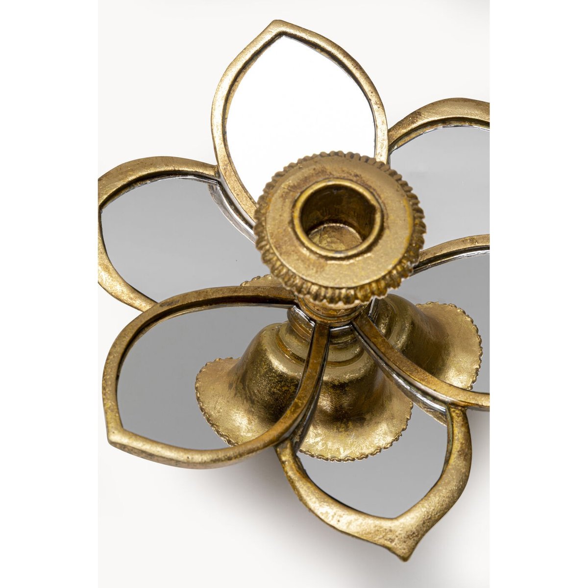 Bougeoir fleur dorée 12cm or, KARE DESIGN