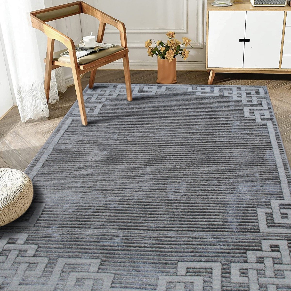 Tapis vintage oriental BORGES ORIENT gris, THE DECO FACTORY