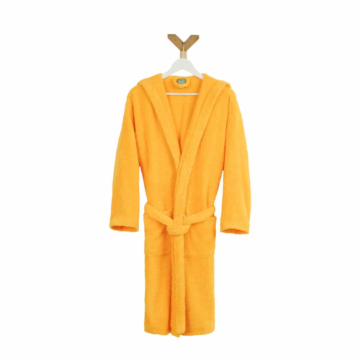 Peignoir mixte coton bouclette à capuche Cocooning gris, LINANDELLE