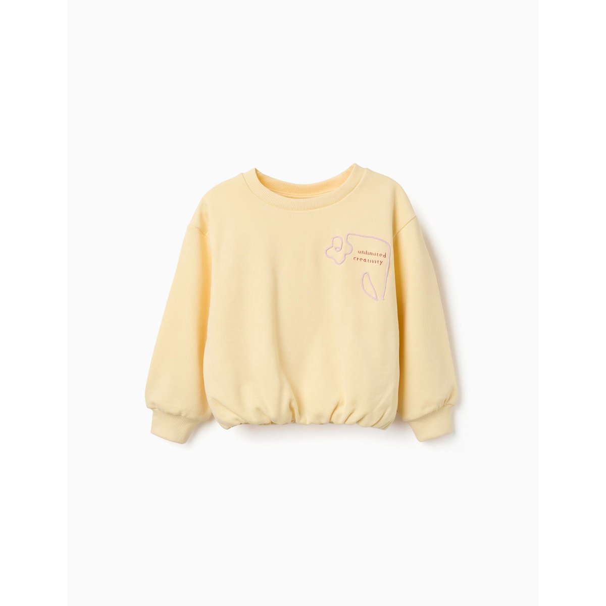 Sweat en coton avec imprimé Creativity jaune, ZIPPY