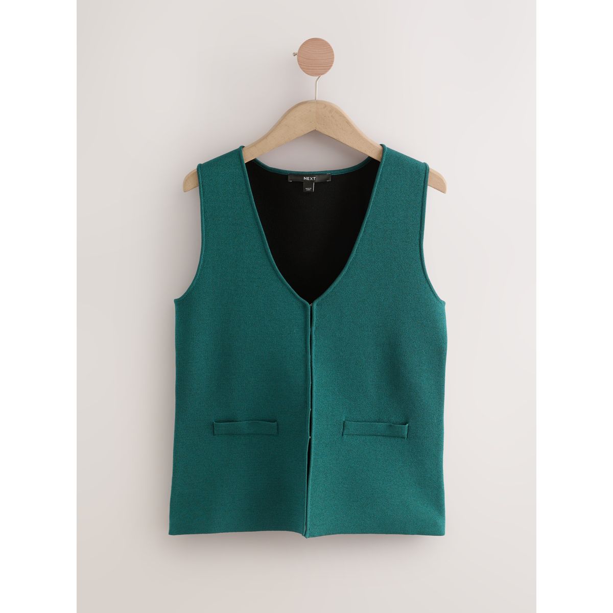 Gilet à col v habillé en maille bleu sarcelle, NEXT