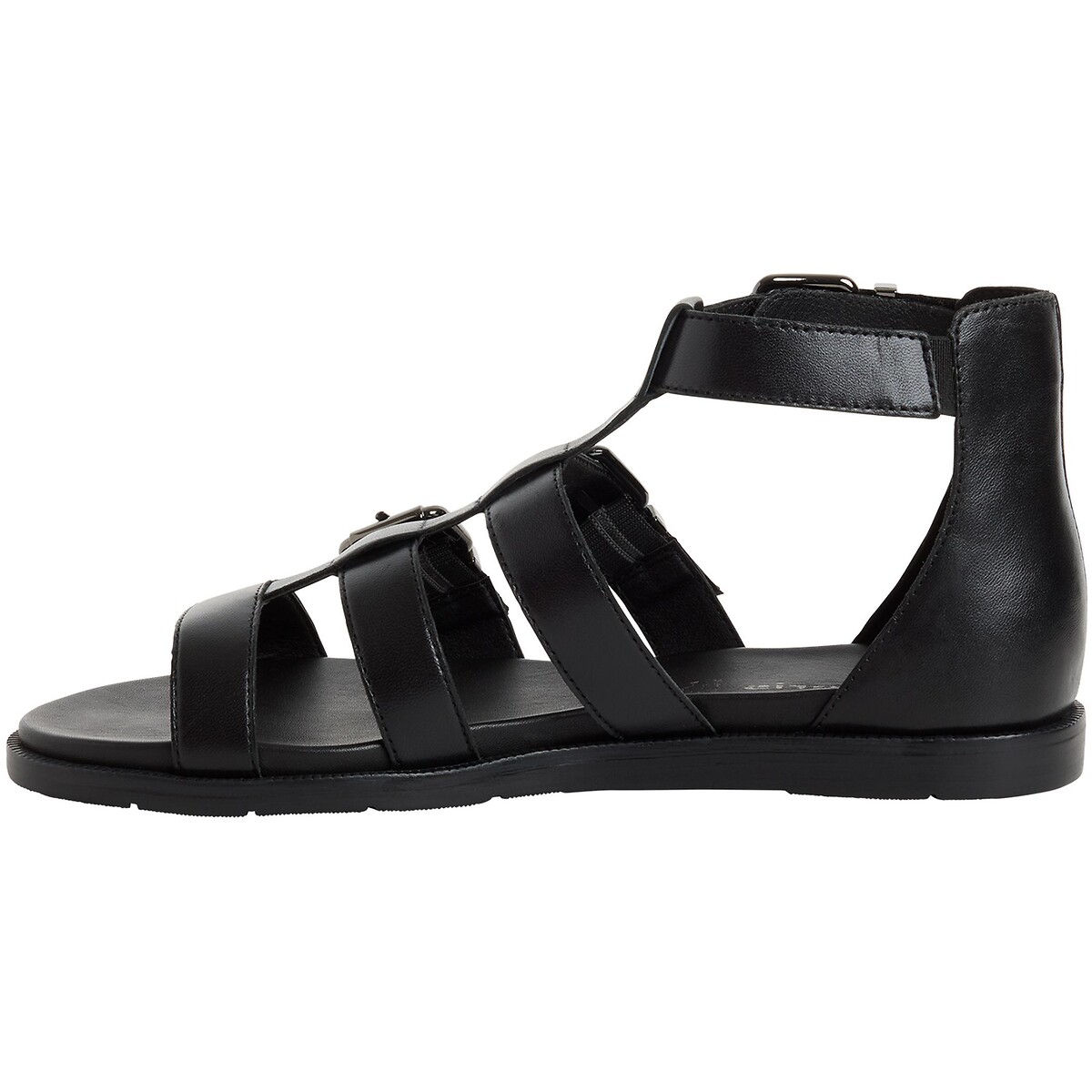 Flat Leather Sandals with Closed Heels black, TAMARIS