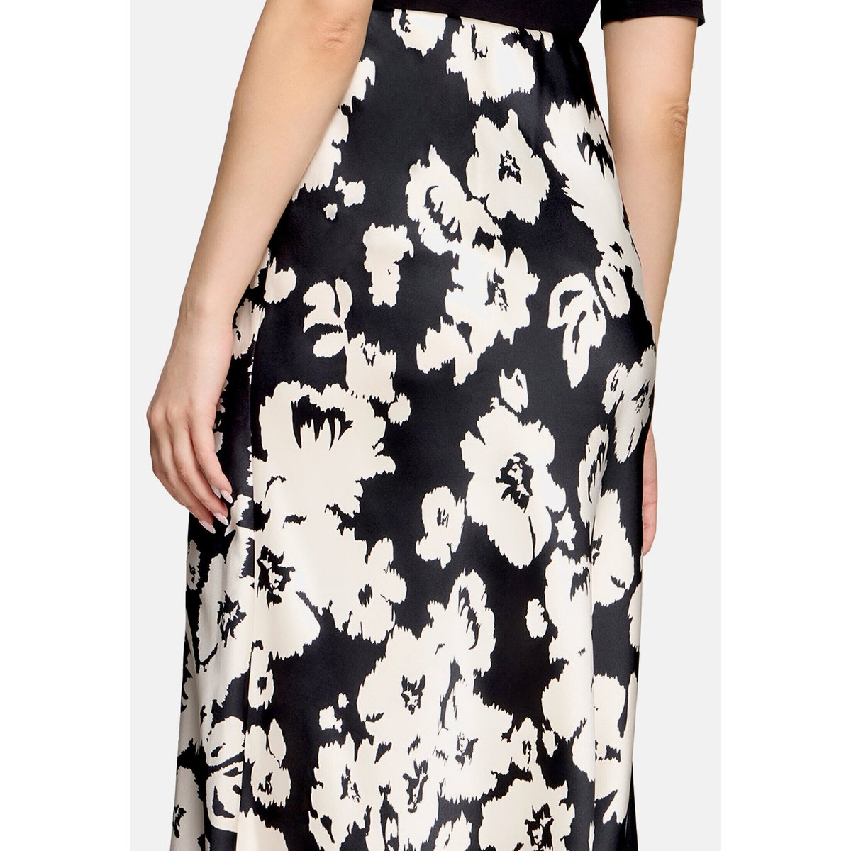 Jupe en satin à motifs noir/blanc, BETTY BARCLAY