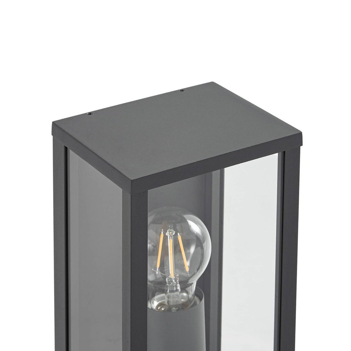 Applique extérieure en aluminium moderne anthracite, transparent, LINDBY