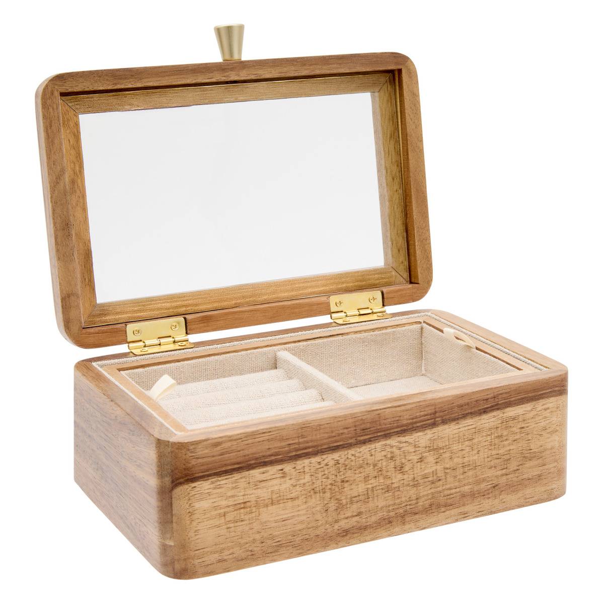 Boîte à bijoux rectangulaire en acacia ASSIA marron, ATMOSPHERA