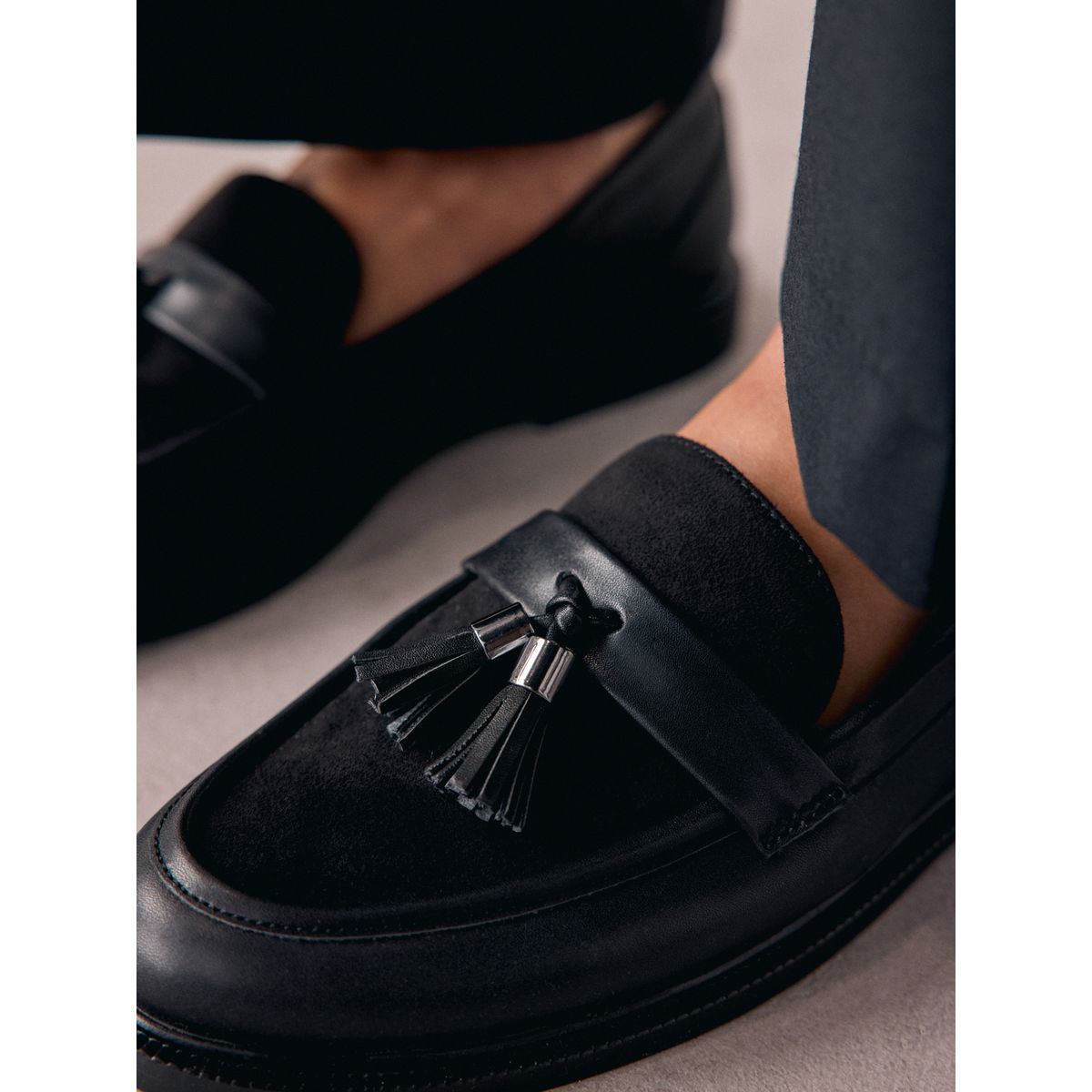 Mocassins à pampilles forever comfort noir, NEXT
