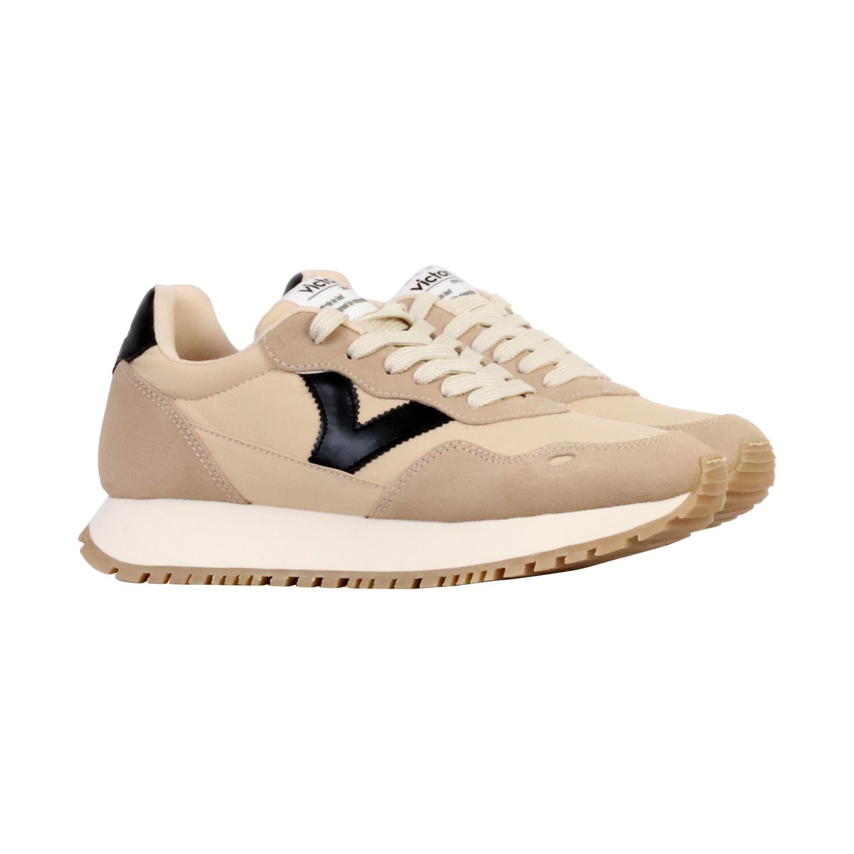 Basket Basse Cuir beige, VICTORIA