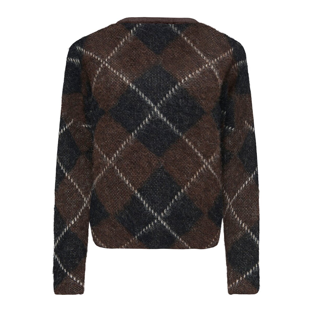 Gilet manches longues imprimé jacquard imprimé marron, ONLY