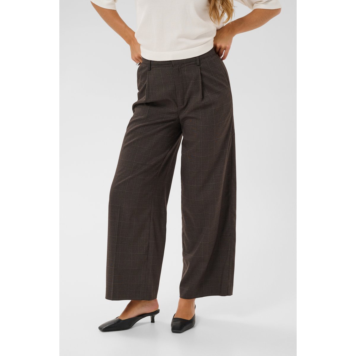 Pantalon de costume gris dark grey check, KAFFE
