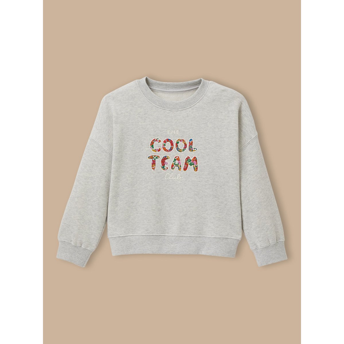 Sweat Cool Team  tissu Liberty - coton biologique gris chine, CYRILLUS