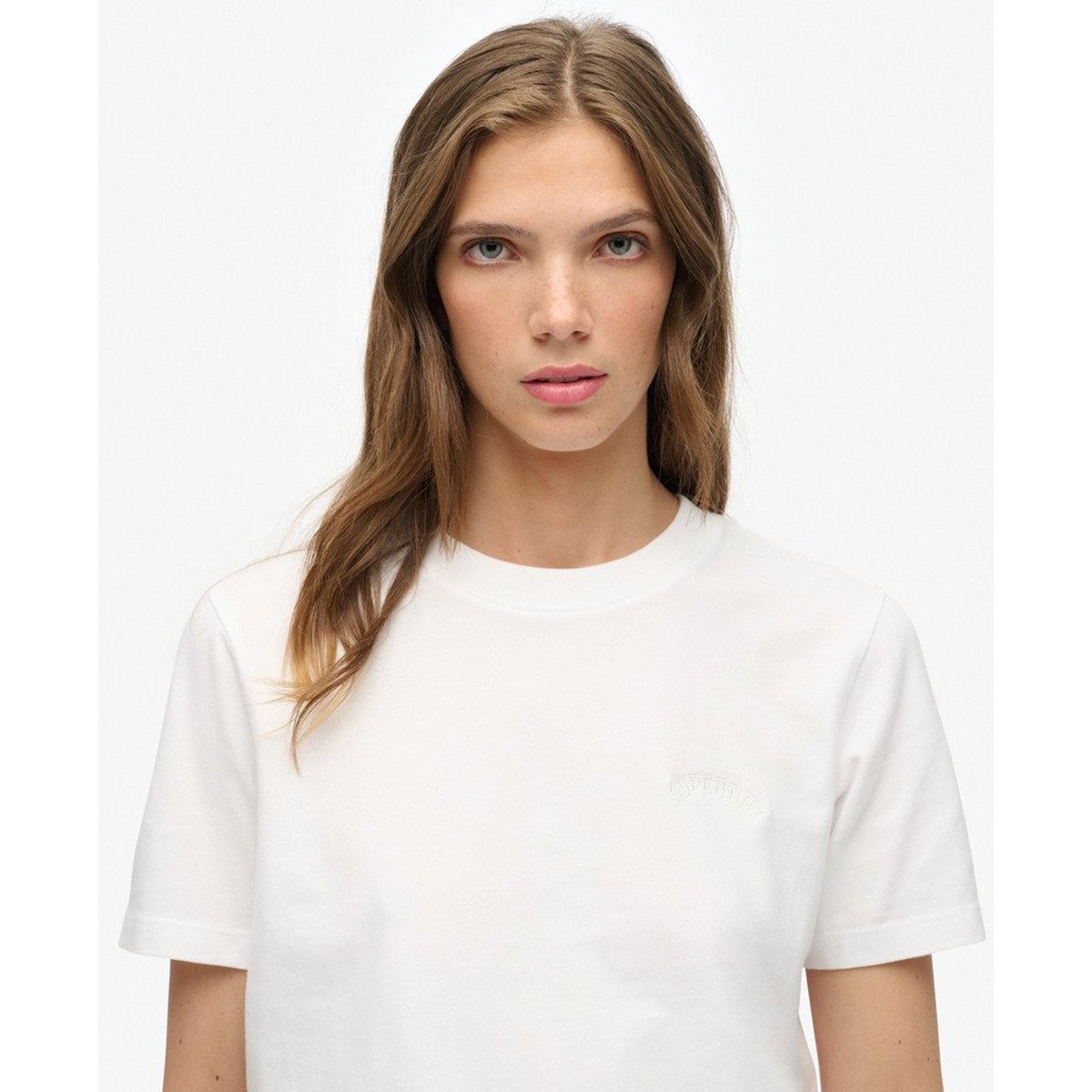 T-shirt Logo Essential Brodé optic, SUPERDRY