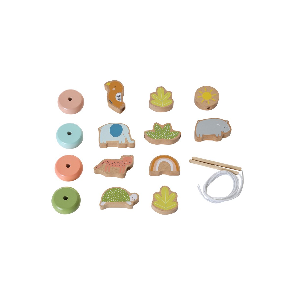 Mes premières perles à enfiler en bois multicolore, VERTBAUDET