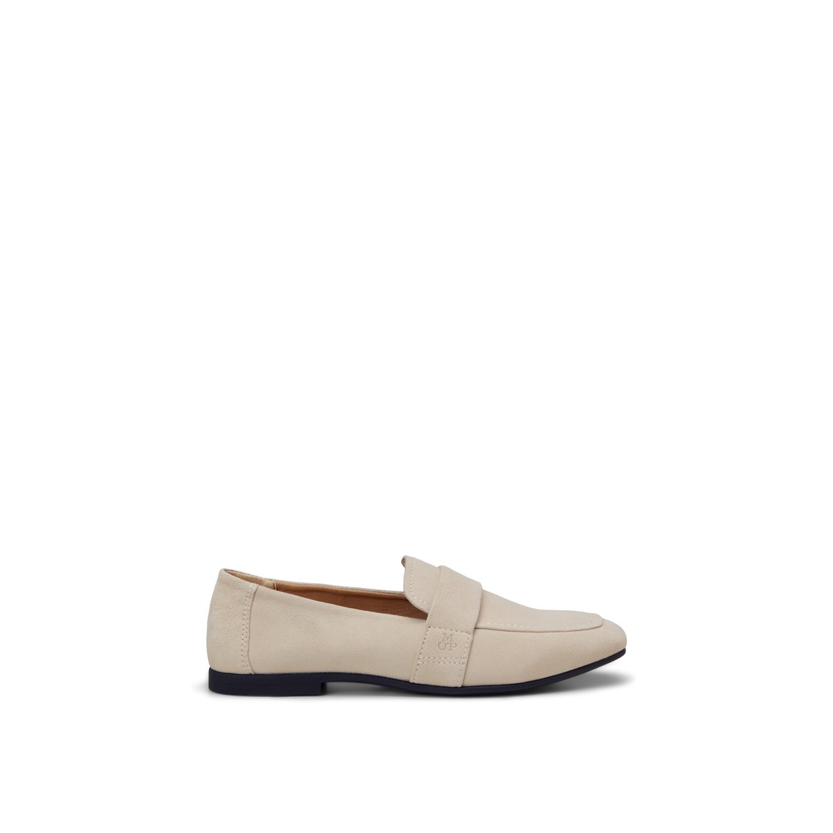 Loafer Modèle Safina en cuir de vachette velours doux beige, MARC O'POLO