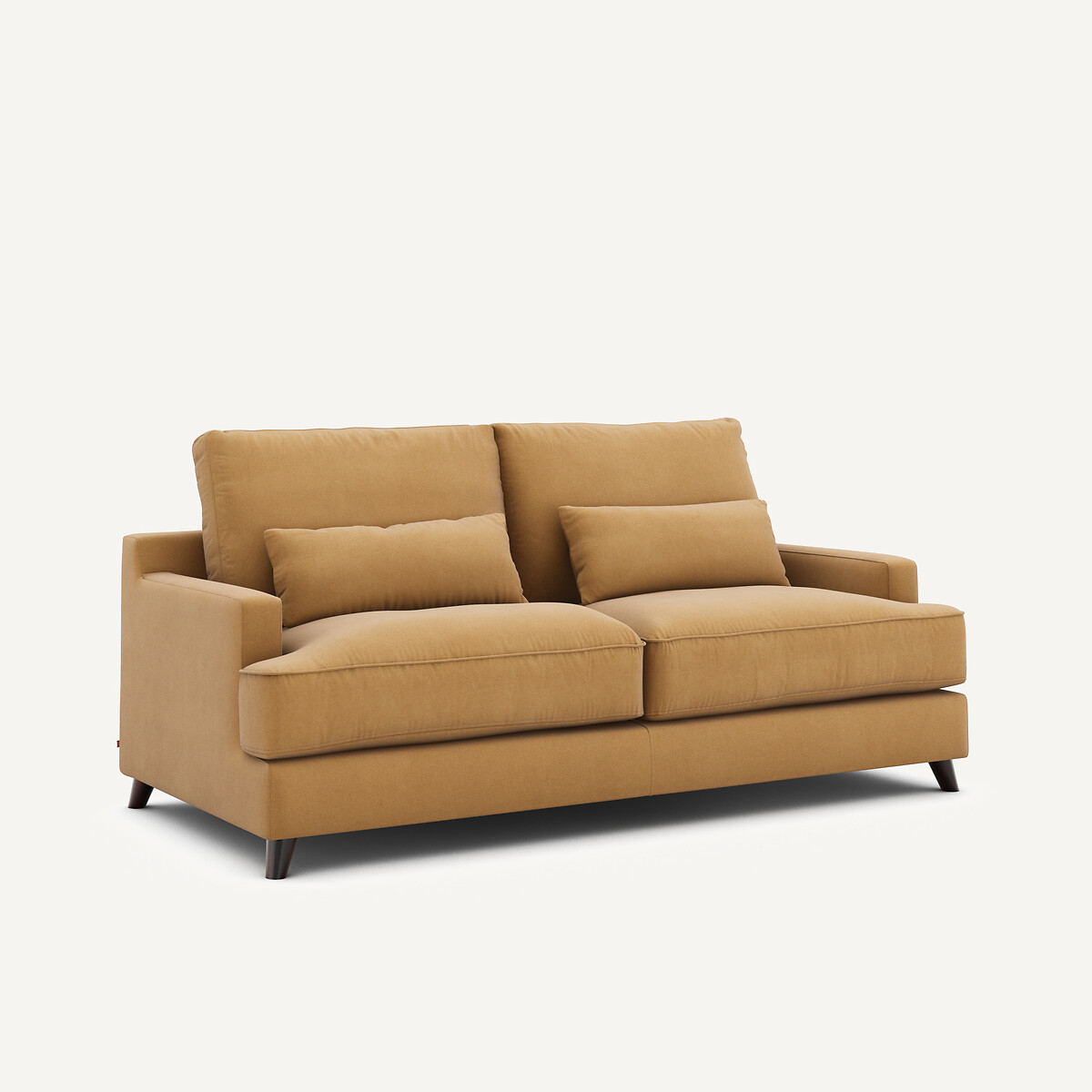 Divano letto in velluto di lino, ALWINE caramello , AM.PM