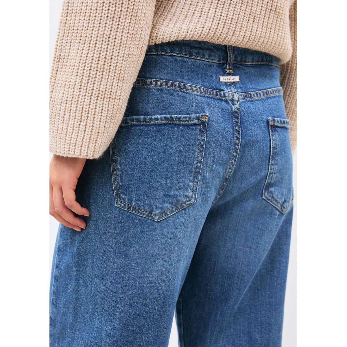 Jean barrel taille haute denim, HUMILITY
