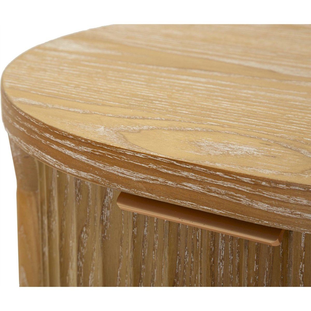 Chiffonnier arrondi façades relief MODERN brun bois naturel, RECOLLECTION