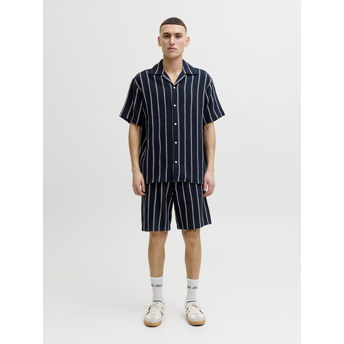 Striped Short Sleeve Shirt navy, JACK & JONES