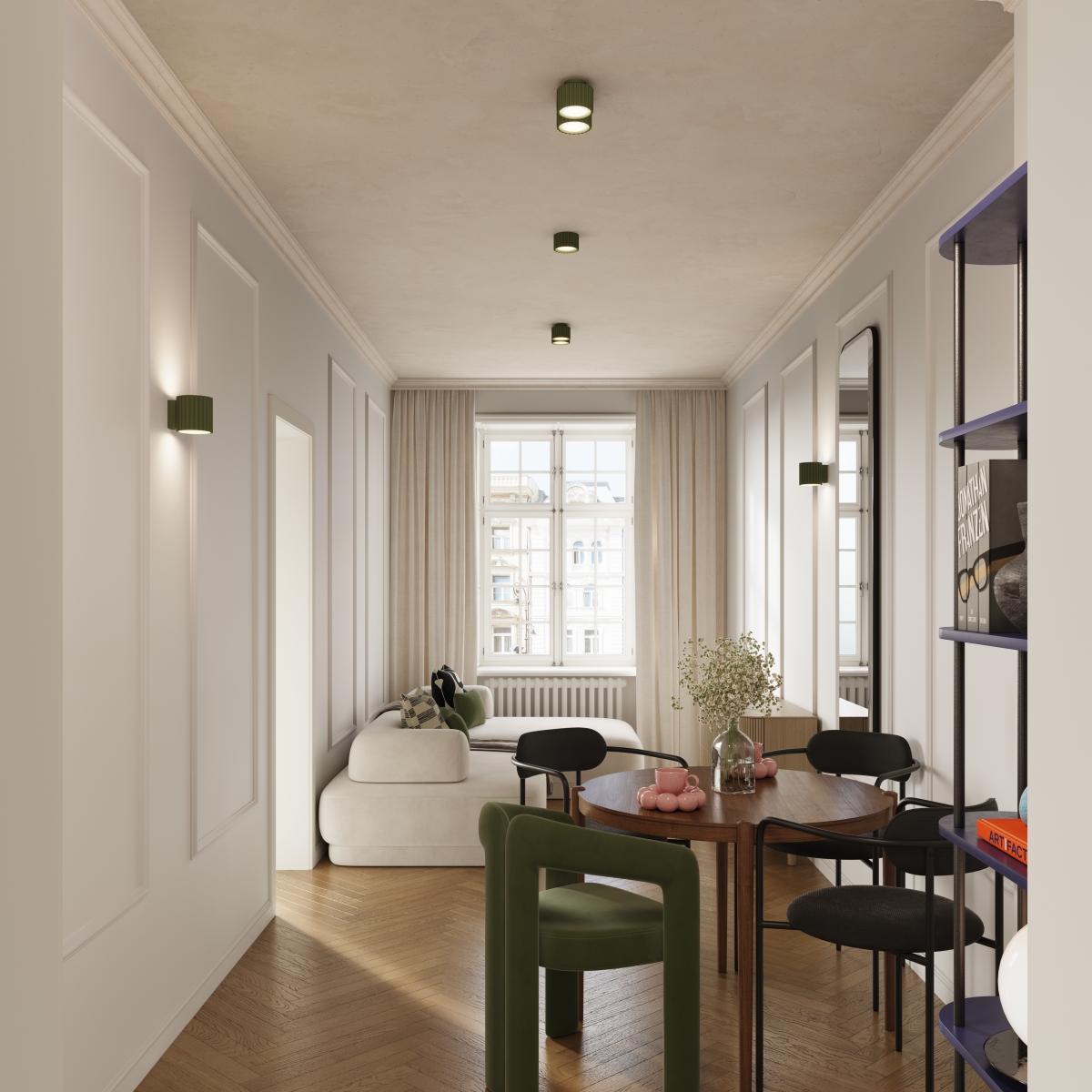 Plafonnier Aluminium Vert Olive Gx53 1 Aura vert, EDEN