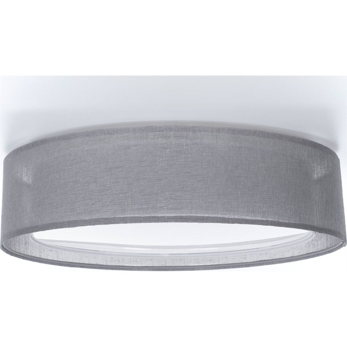Plafonnier rond en tissu Puro gris tissu translucide, BPS KONCEPT