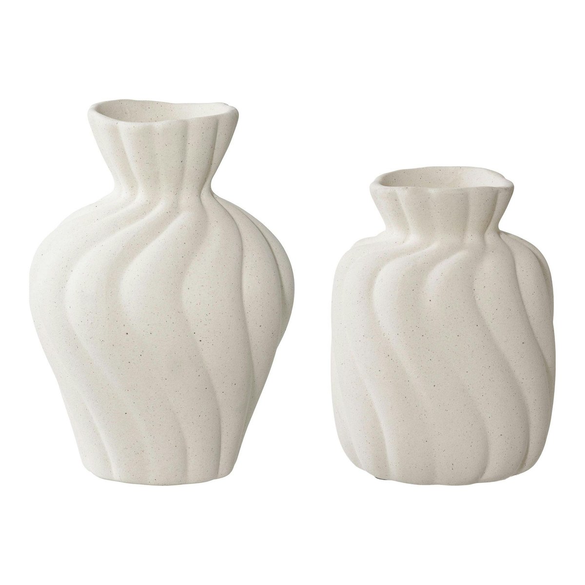 Vase corolle en céramique blanche (ensemble de 2) blanc, PIER IMPORT