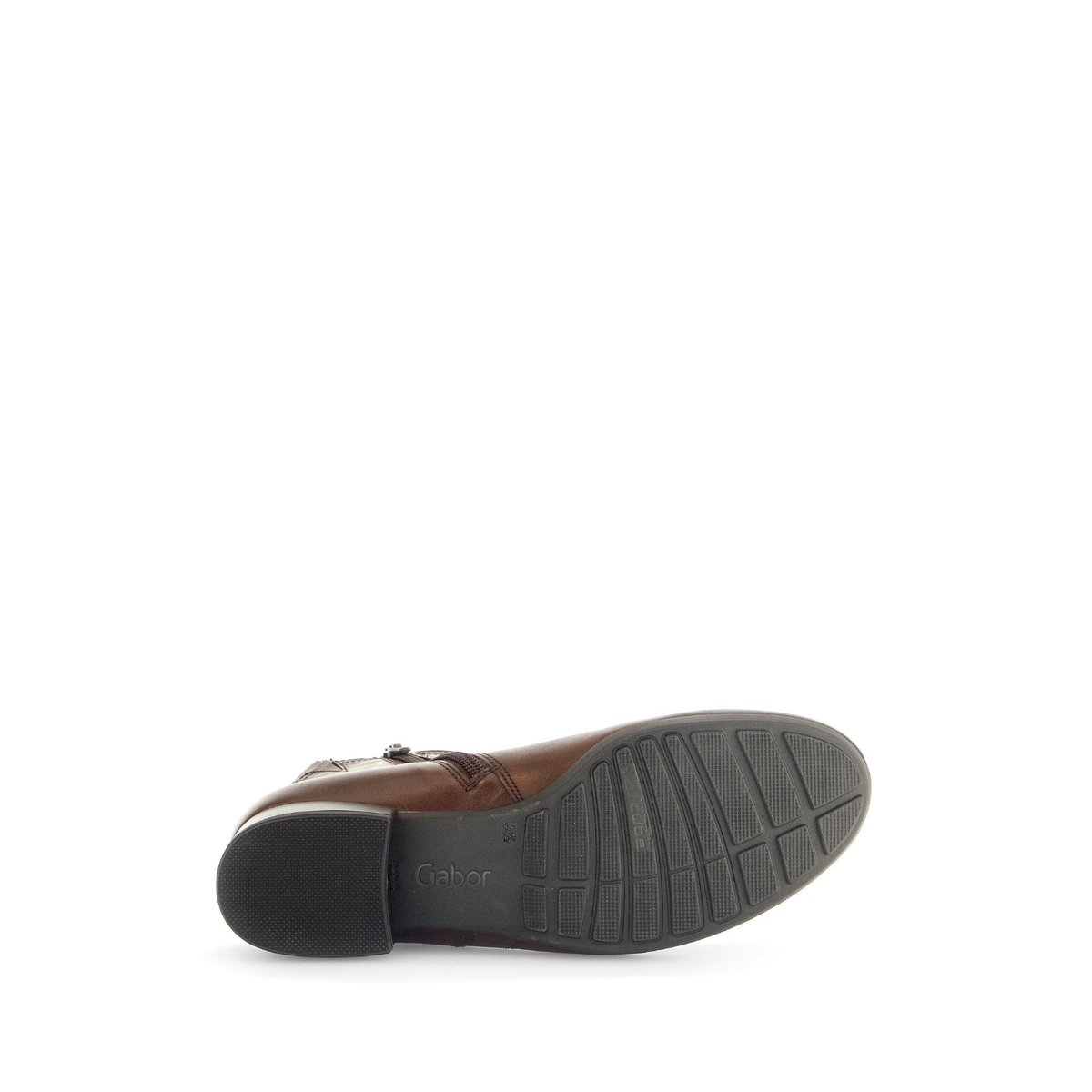 Bottines en cuir lisse à talon décroché marron, GABOR